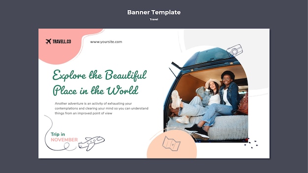 Płaski Szablon Projektu Podróży Podróży