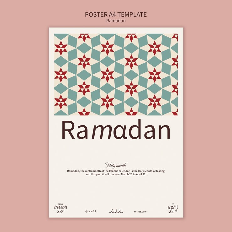 Bezpłatny plik PSD płaski szablon ramadan