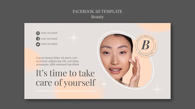 Płaski szablon reklamy na facebooku urody