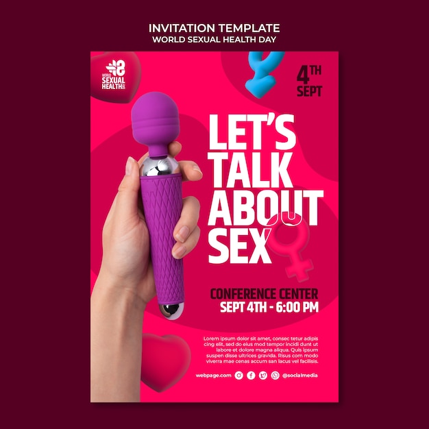 Bezpłatny plik PSD płaski szablon światowego dnia zdrowia seksualnego
