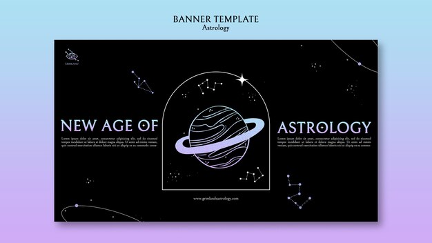 Płaski szablon transparentu astrologii