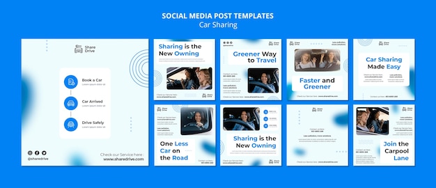 Bezpłatny plik PSD płaski szablon udostępniania samochodu