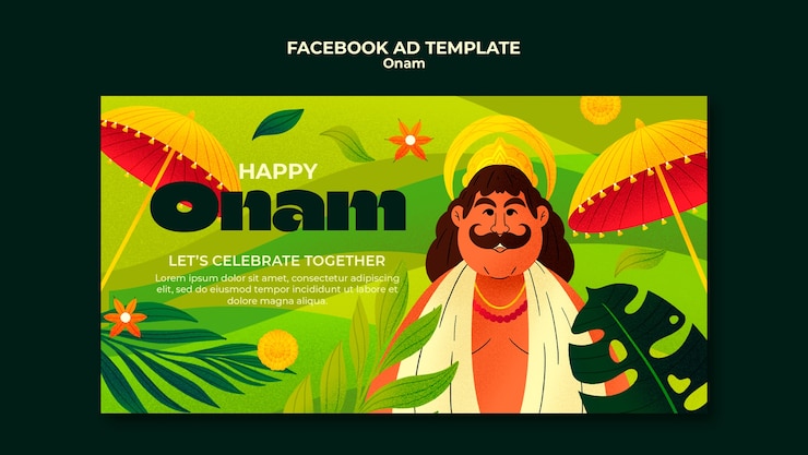 Bezpłatny plik PSD płaski szablon uroczystości onam na facebooku