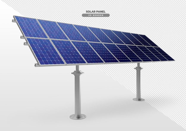 Płyty solarne na aluminiowej podwieszanej podstawie 3d realistyczny render