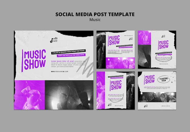 Bezpłatny plik PSD pokaz muzyczny insta szablon projektu postu w mediach społecznościowych