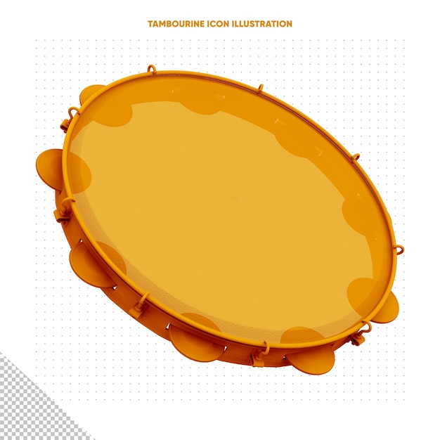 Pomarańczowa ikona ilustracja tamburynu