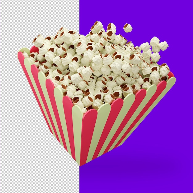 Bezpłatny plik PSD pop corn kino 3d renderowanie ilustracja