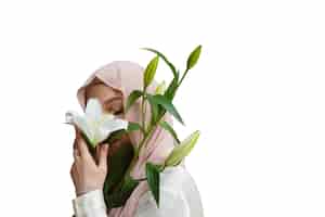 Bezpłatny plik PSD portret kobiety w hidżabie