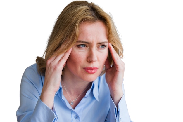 Bezpłatny plik PSD portret kobiety z bólem głowy