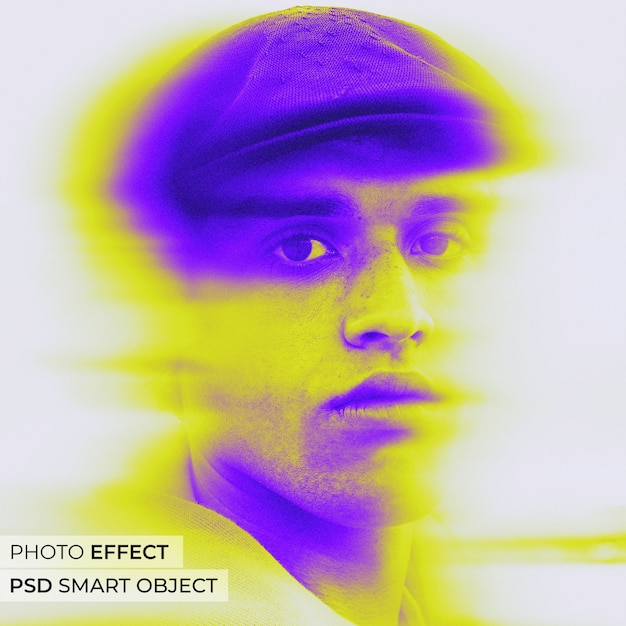 Portret osoby z efektem przesuniętej kolorystyki