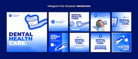 Bezpłatny plik PSD posty na instagramie dotyczące pielęgnacji zębów
