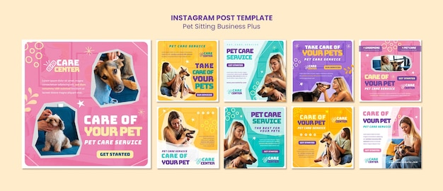 Bezpłatny plik PSD posty na instagramie dotyczące pracy dla zwierząt domowych