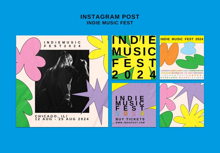 Bezpłatny plik PSD posty na instagramie festiwalu muzycznego