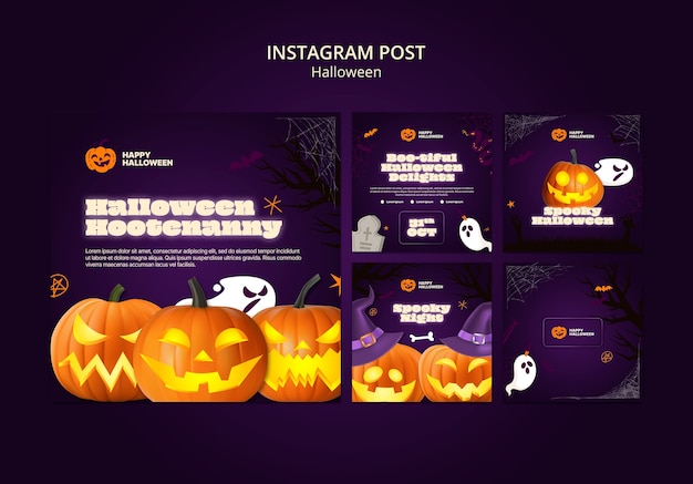 Bezpłatny plik PSD posty na instagramie z okazji halloween