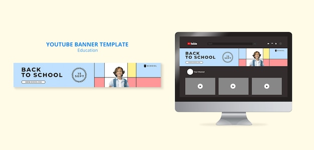 Powrót do szkolnego szablonu banera youtube