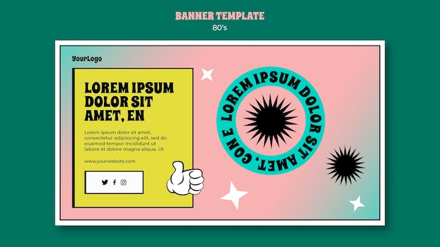 Poziomy Baner Inspirowany Latami 80