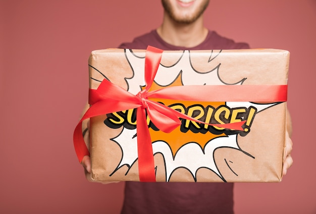 Present box makieta z gifting concept