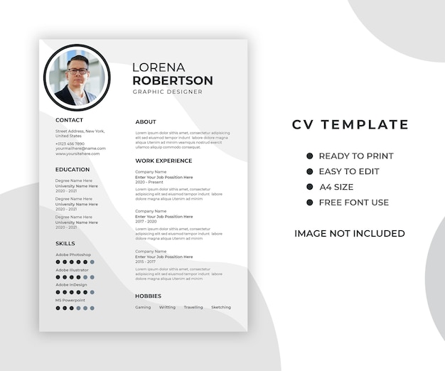 Profesjonalny minimalny i nowoczesny szablon CV lub CV