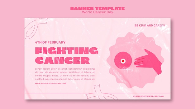Bezpłatny plik PSD projekt banera światowego dnia raka