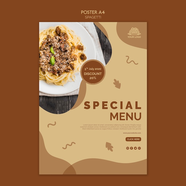 Bezpłatny plik PSD projekt plakatu włoskiego jedzenia