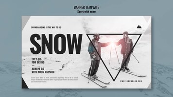 Bezpłatny plik PSD projekt sportów zimowych w projektowaniu banerów