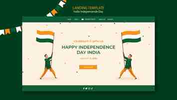 Bezpłatny plik PSD projekt strony docelowej dnia niepodległości indii