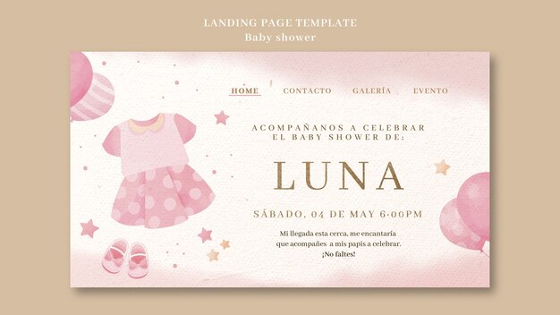 Projekt szablonu baby shower