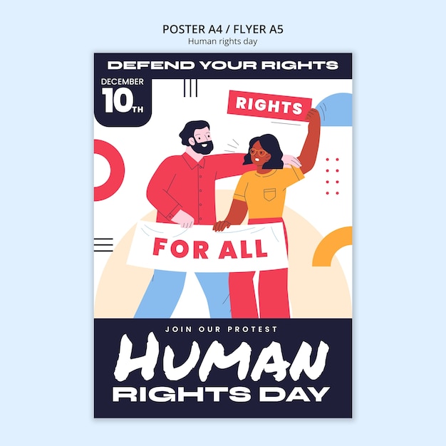 Bezpłatny plik PSD projekt szablonu dnia praw człowieka