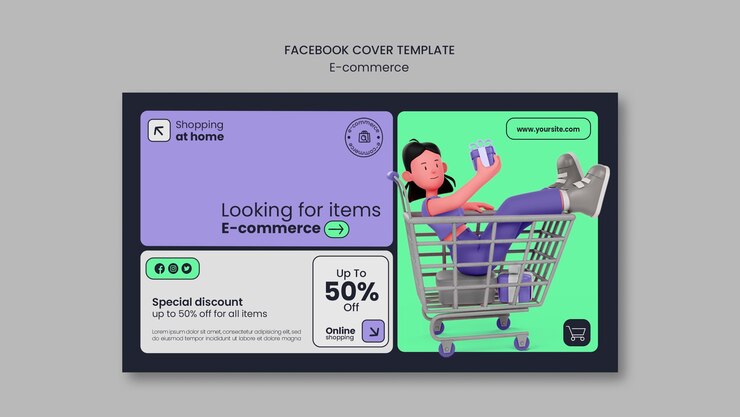 Bezpłatny plik PSD projekt szablonu e-commerce