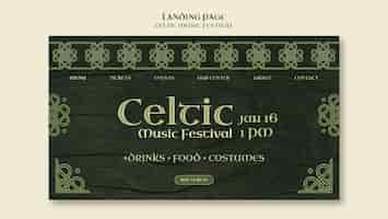 Bezpłatny plik PSD projekt szablonu festiwalu muzyki celtyckiej