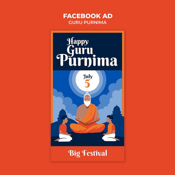 Bezpłatny plik PSD projekt szablonu guru purnima