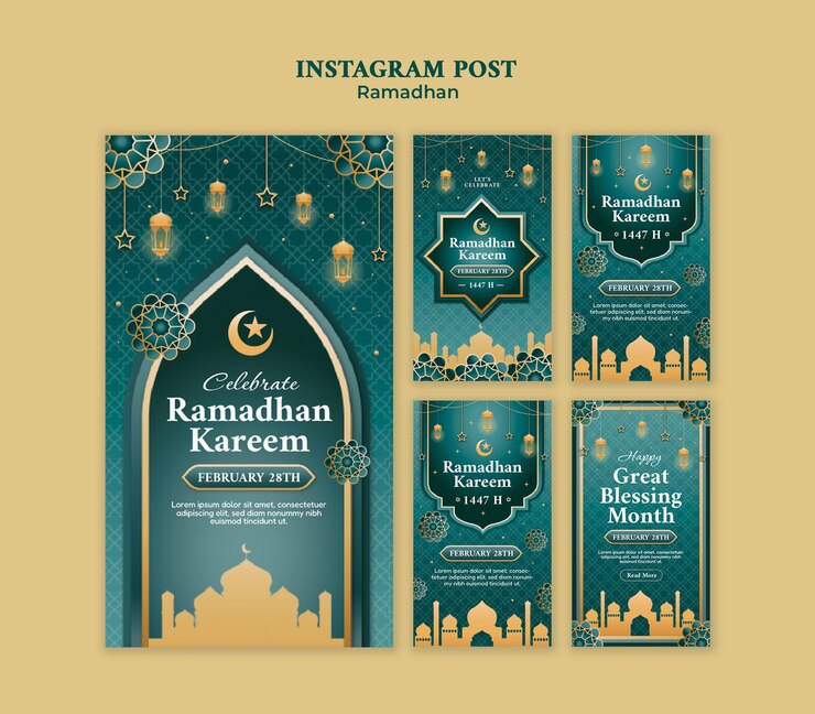 Bezpłatny plik PSD projekt szablonu historii ramadanu na instagramie