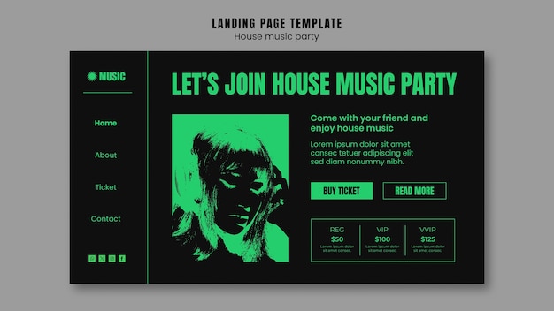 Bezpłatny plik PSD projekt szablonu imprezy muzyki house