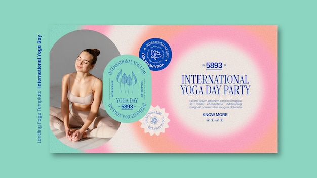 Bezpłatny plik PSD projekt szablonu international yoga day