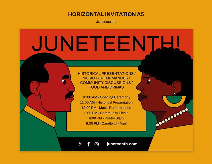 Bezpłatny plik PSD projekt szablonu juneteenth