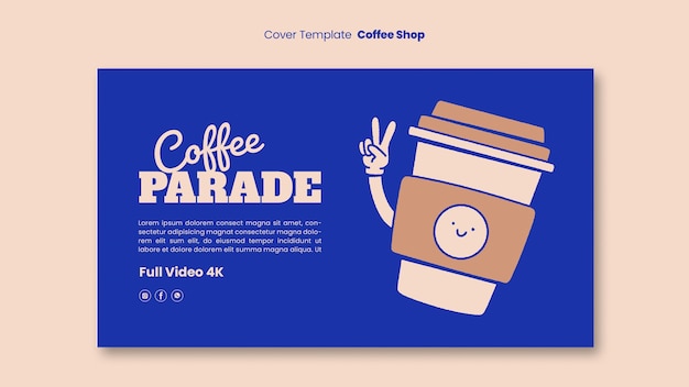 Bezpłatny plik PSD projekt szablonu kawiarni