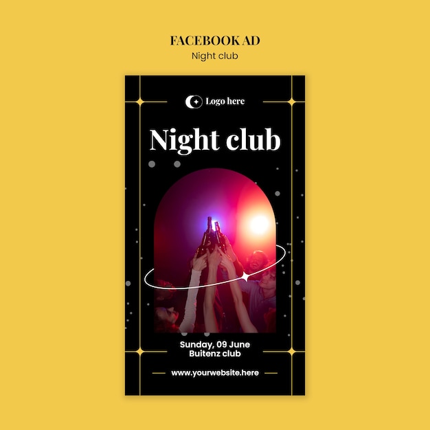Bezpłatny plik PSD projekt szablonu klubu nocnego