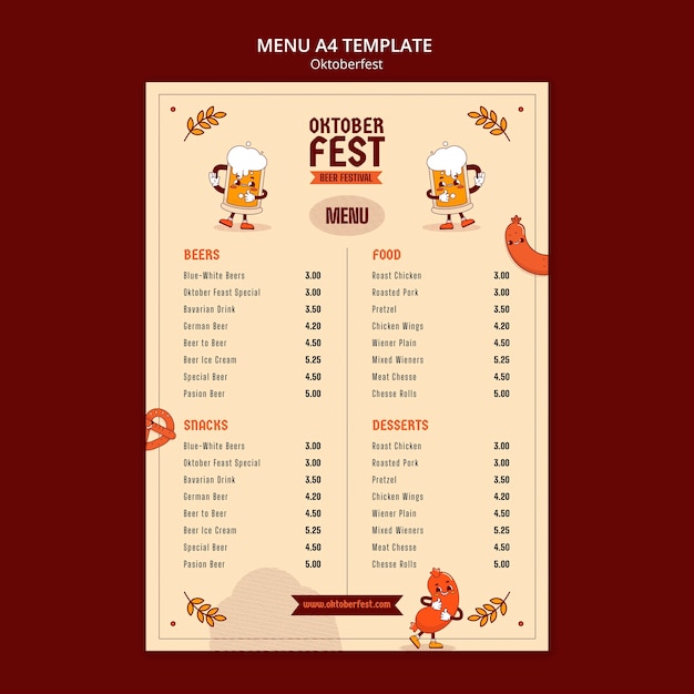 Projekt Szablonu Menu Oktoberfest