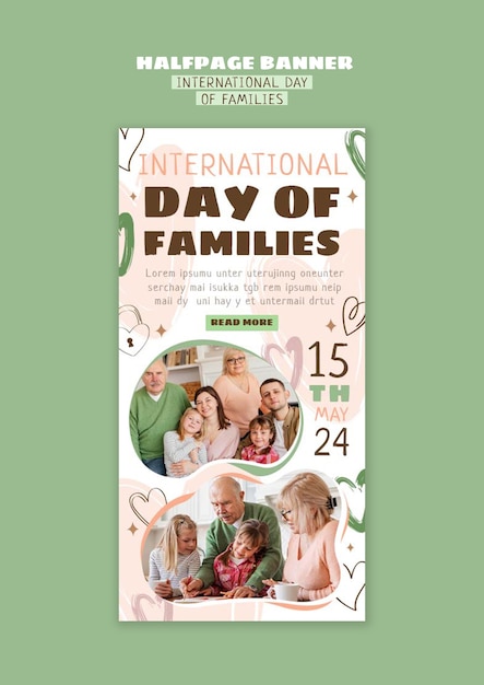 Bezpłatny plik PSD projekt szablonu międzynarodowego dnia rodzin