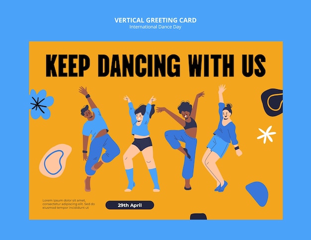 Bezpłatny plik PSD projekt szablonu międzynarodowego dnia tańca