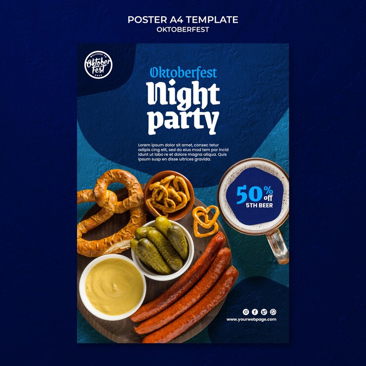 Bezpłatny plik PSD projekt szablonu oktoberfest