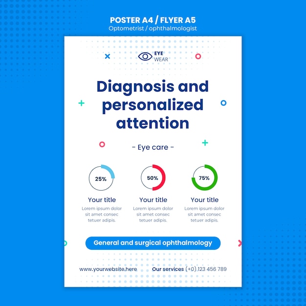 Bezpłatny plik PSD projekt szablonu optometrysty