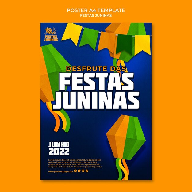 Projekt szablonu plakatu Festas juninas