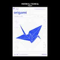 Bezpłatny plik PSD projekt szablonu plakatu origami