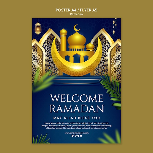 Bezpłatny plik PSD projekt szablonu ramadanu