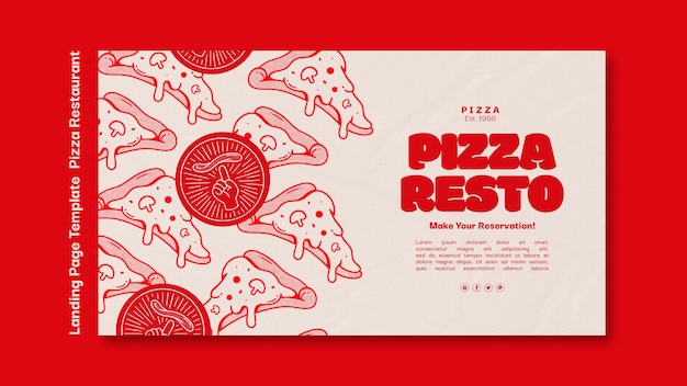 Bezpłatny plik PSD projekt szablonu restauracji pizzy