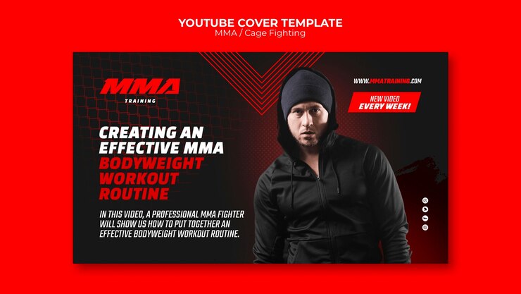 Bezpłatny plik PSD projekt szablonu sportowego mma