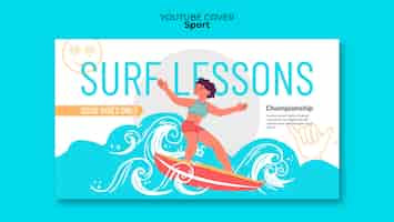 Bezpłatny plik PSD projekt szablonu sportu surfingowego