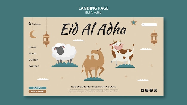 Projekt szablonu strony docelowej Eid al-adha