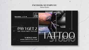 Bezpłatny plik PSD projekt szablonu studia tatuażu